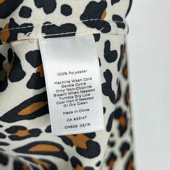 Talbots Size XL Leopard Print Long Sleeve Blouse Top Women's - Picture 4 of 9